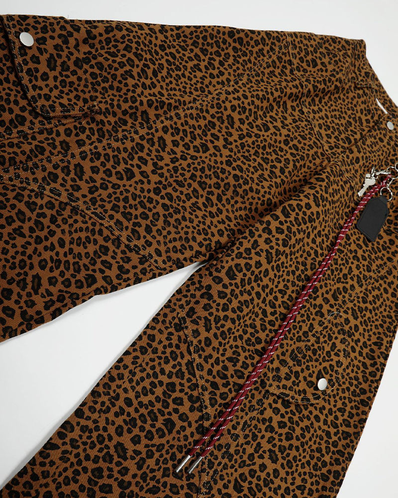 Leopard print casual trousers
