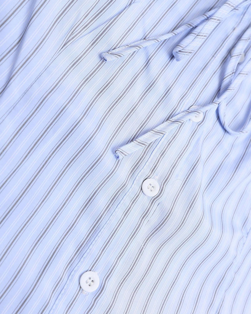 Striped short-sleeved shirt
