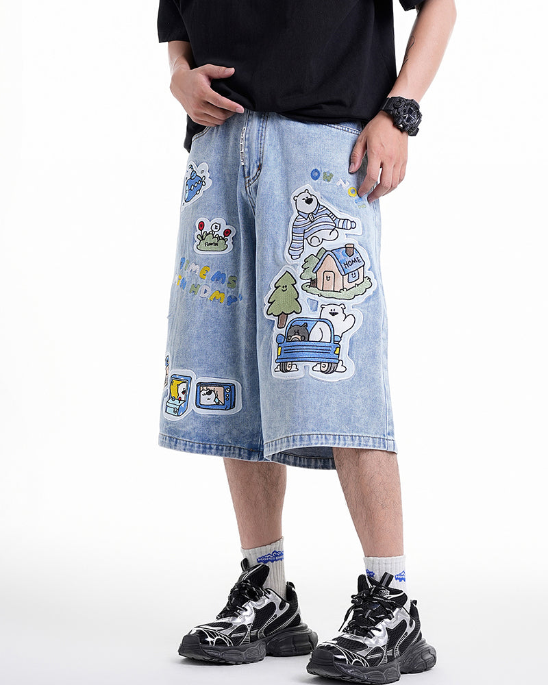 ヴィンテージバギーデニムショートパンツ