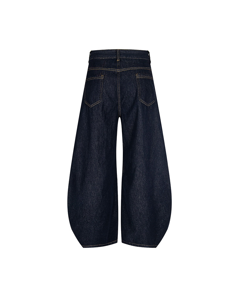 Simple washed denim trousers