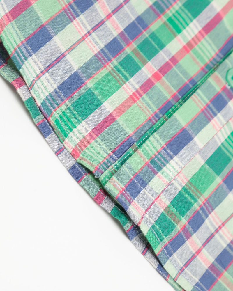Personality check short-sleeved shirt