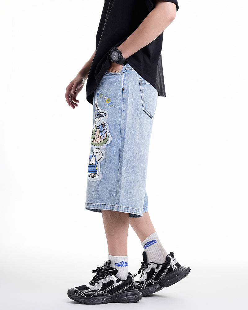 ヴィンテージバギーデニムショートパンツ