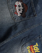 Embroidered overalls