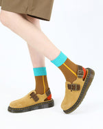 コントラストカラーの吸汗速乾ソックス