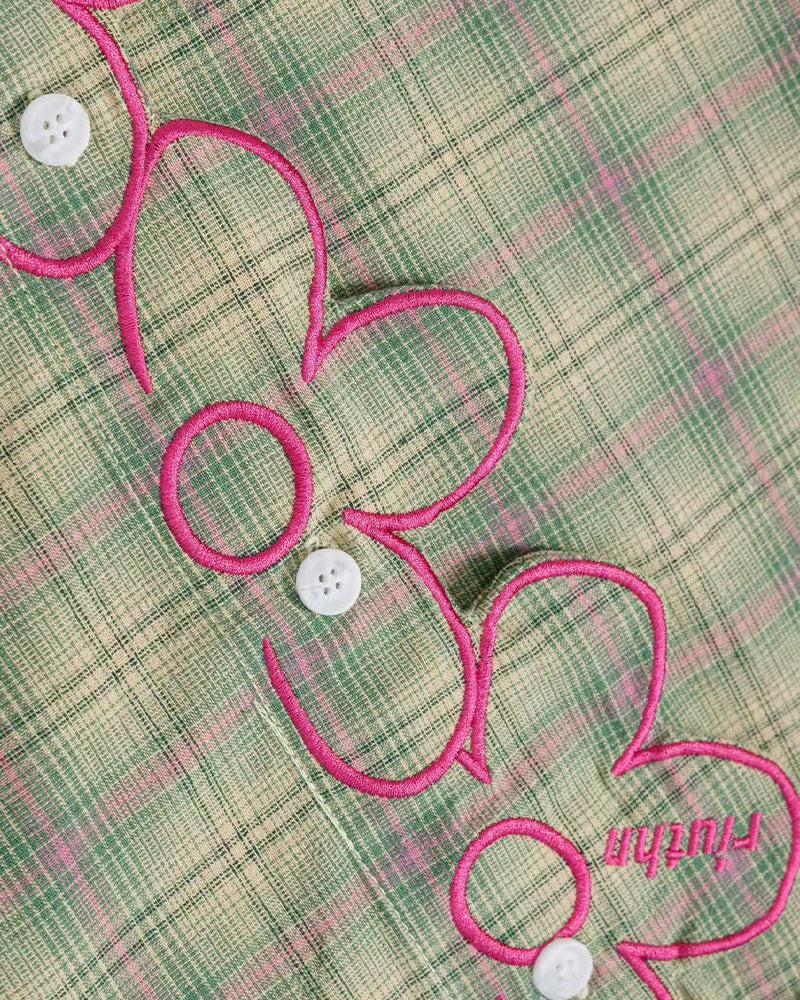 Plaid Floral Short-Sleeve Shirt