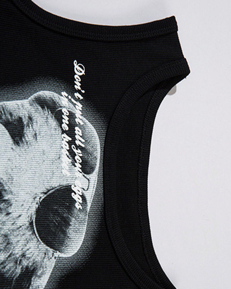 Bear print vest