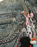 プリントデニムショートパンツ