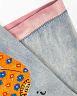 刺繍コントラスト半袖シャツ