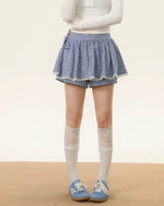 チェック柄ボウチュチュスカート