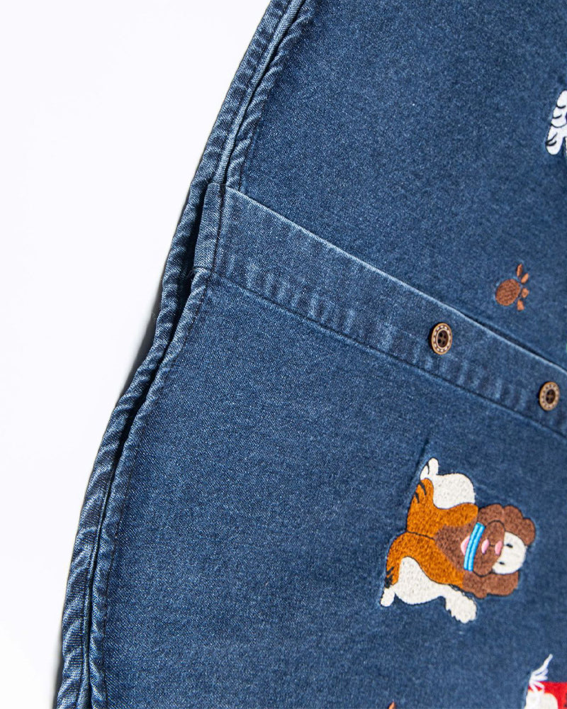 Puppy Embroidered Short Sleeve Shirt