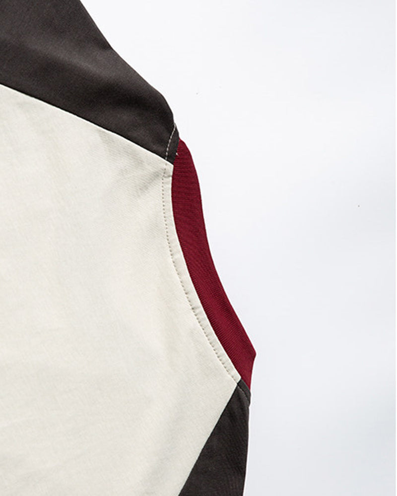 Retro colorblock short sleeves