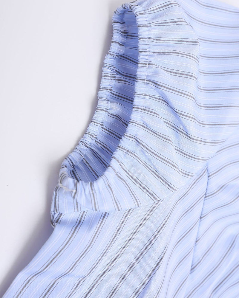 Striped short-sleeved shirt