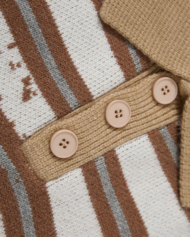 ヴィンテージ刺繍ラペルセーター