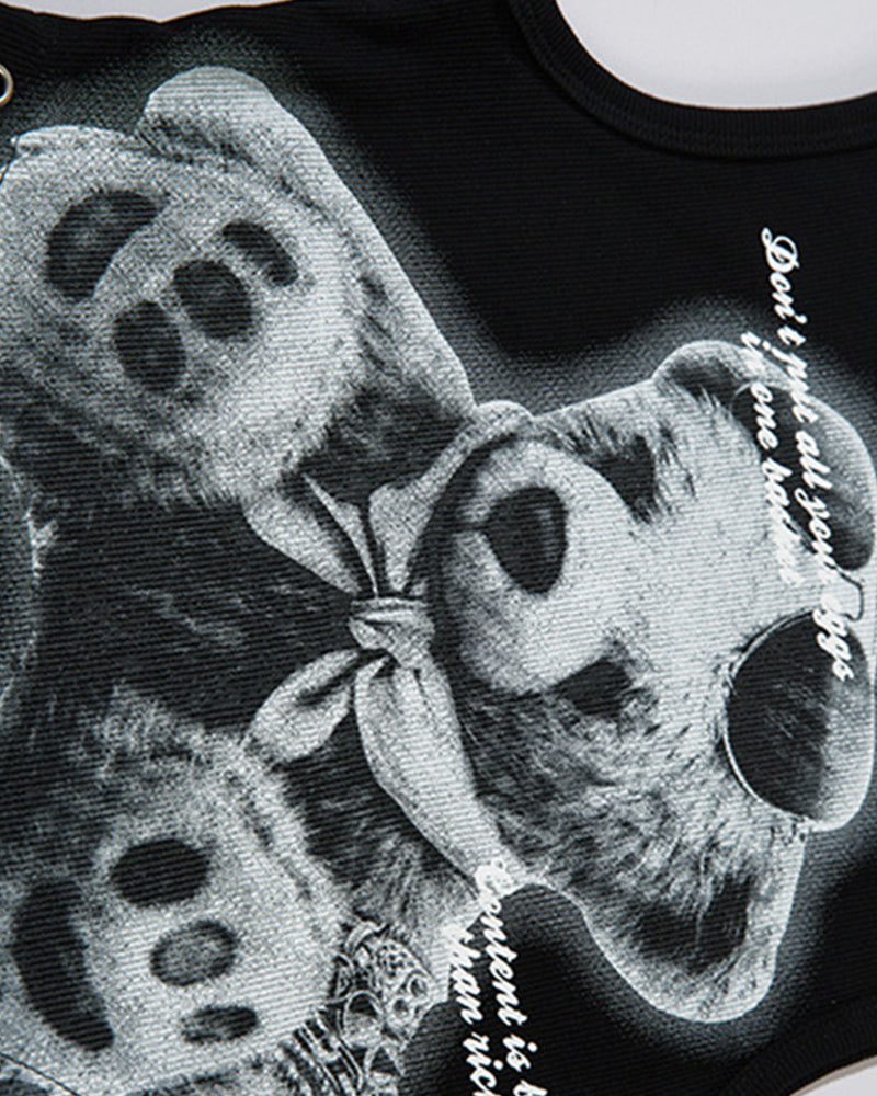 Bear print vest