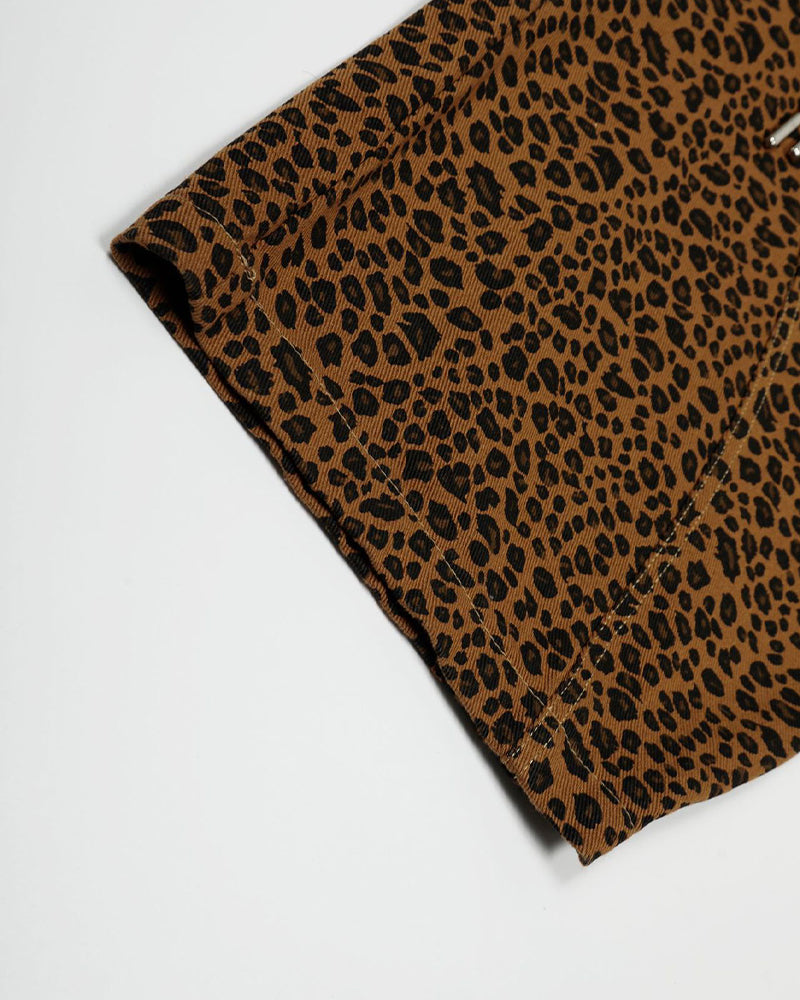 Leopard print casual trousers