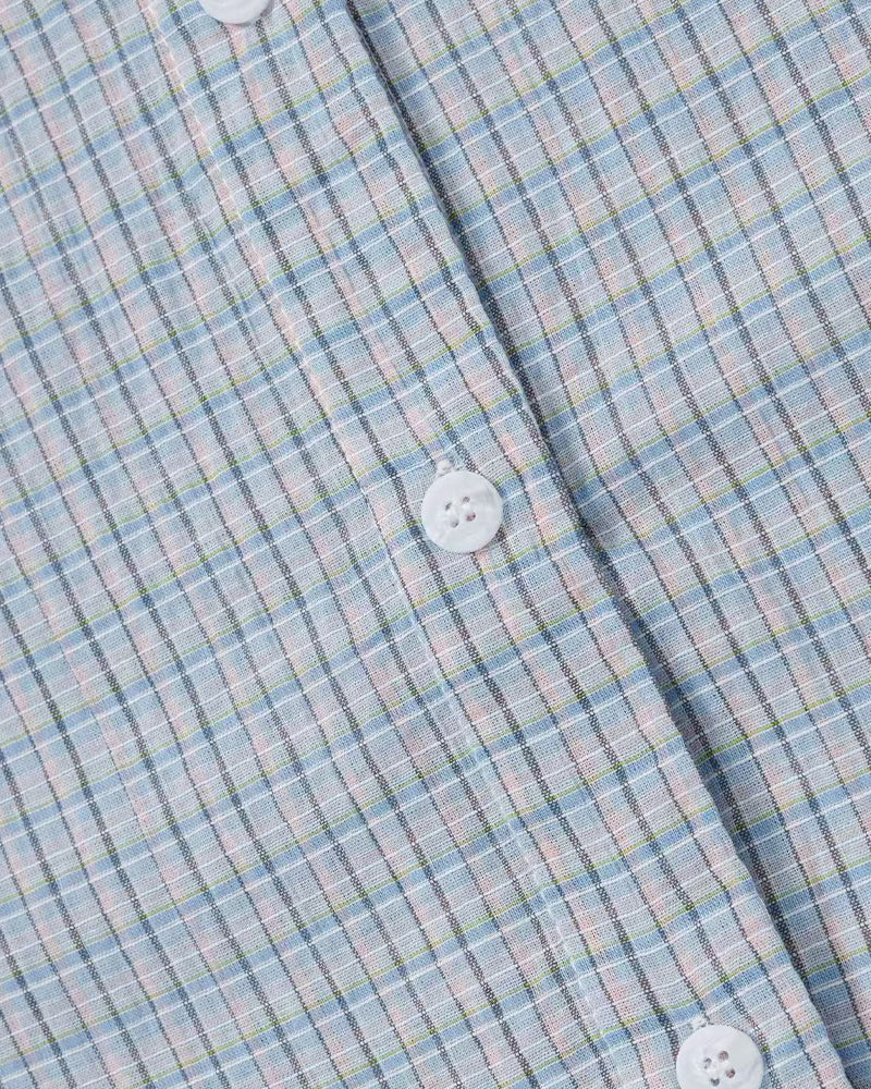 Lace-Paneled Short-Sleeve Shirt