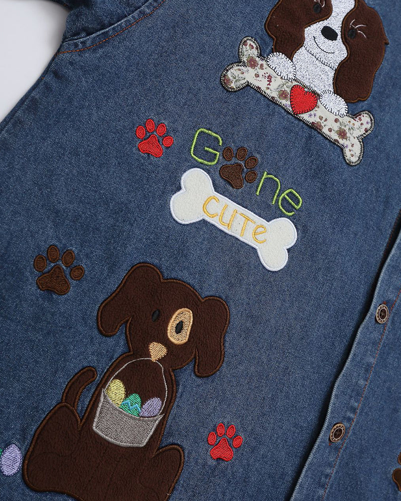 Contrast color funny puppy shirt