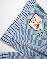 Cartoon Embroidered Cropped Casual Shorts