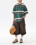 Contrast striped short sleeves