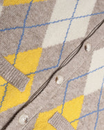 カラーブロックダイヤモンド柄ニットベスト