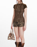 Short sleeves with patchwork design