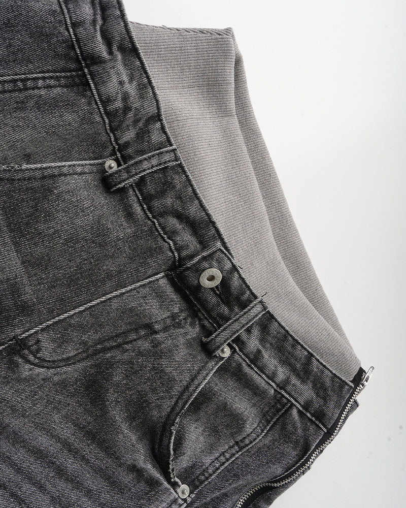 Dual-waistband panelled jeans
