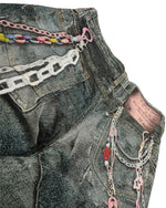 プリントデニムショートパンツ