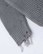 irregular hole sweater