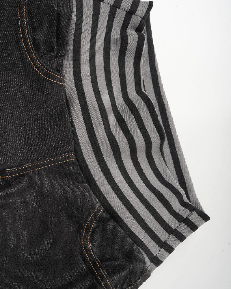Paneled casual denim trousers