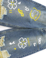 シンプルなデニムショートパンツ