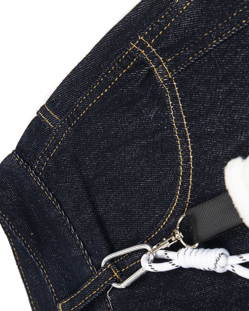 Simple washed denim trousers
