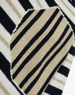 刺繍入りコントラストストライプセーター