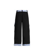 カジュアルな花柄ワイドレッグパンツ