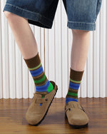 カラーストライプコントラストソックス