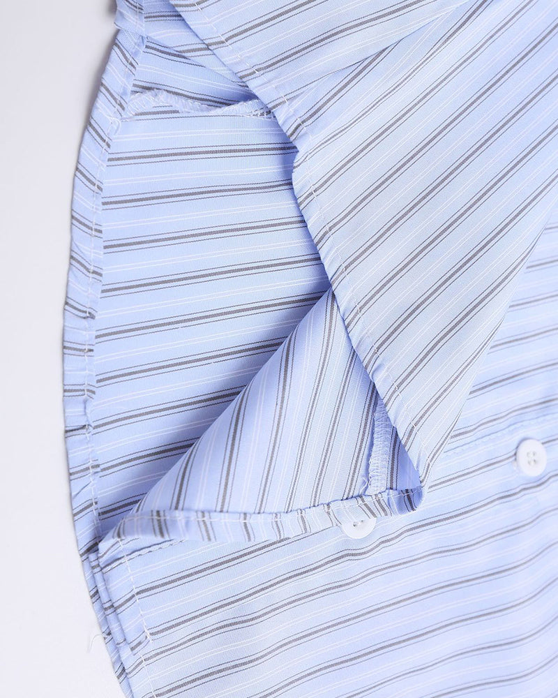 Striped short-sleeved shirt