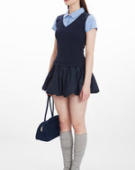 Fake two-piece short sleeves