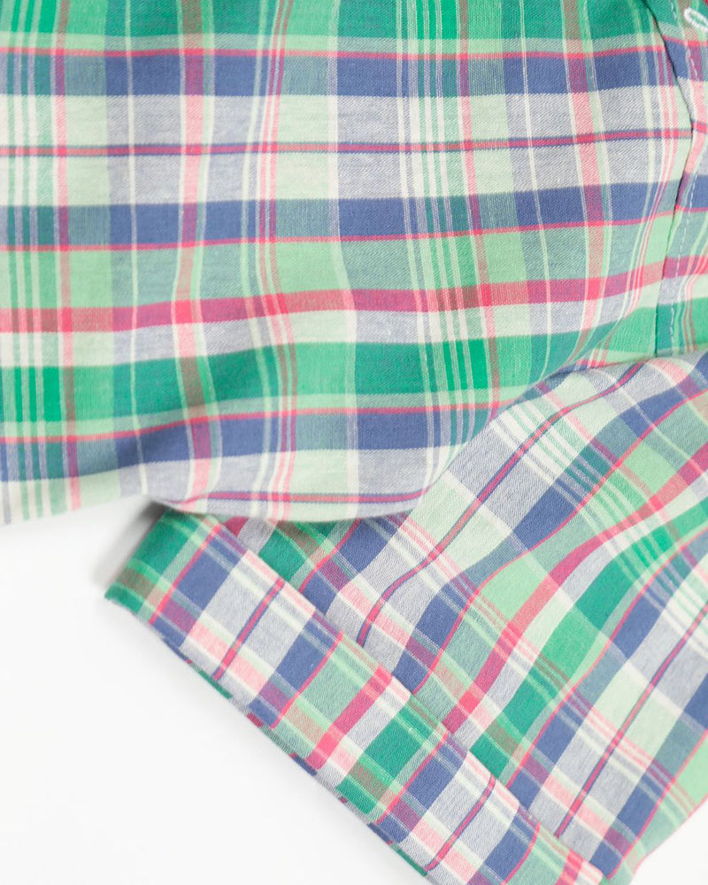 Personality check short-sleeved shirt