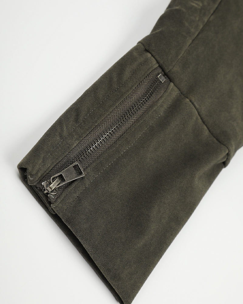 Stand-collar zip-up jacket