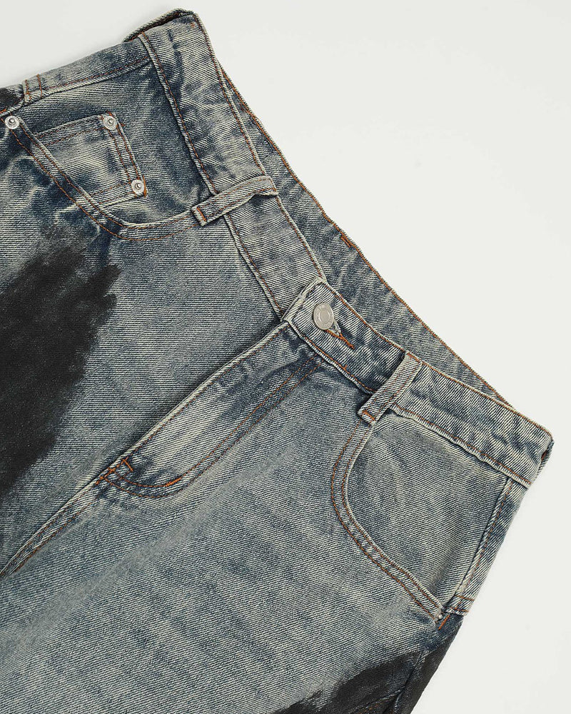 Paint-splatter wash jeans