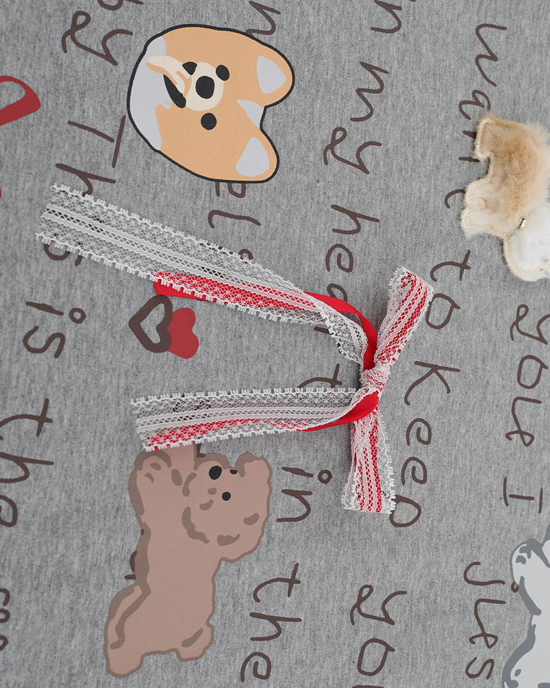 Dog bow short sleeves