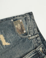 迷彩パッチワークストレートレッグパンツ