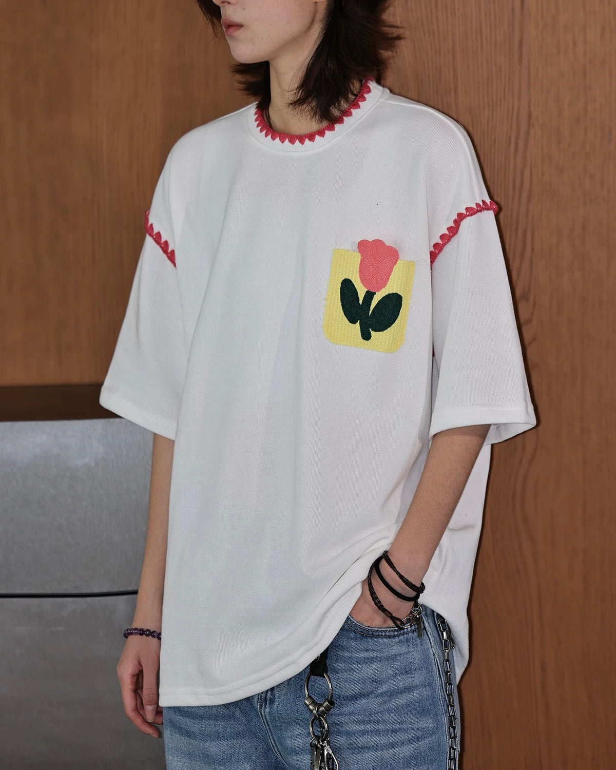 多用途の刺繍入り半袖