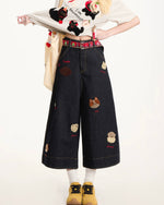 レトロシンプルデニムショートパンツ