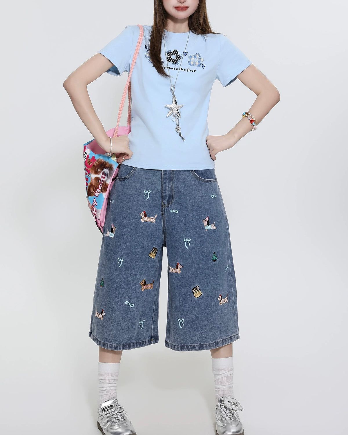 Loose Fit Cropped Shorts