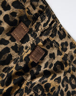 leopard print wide-leg overalls