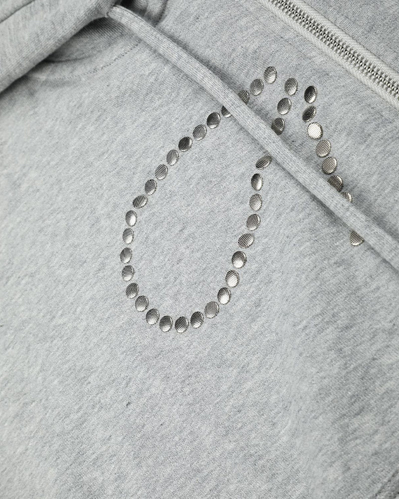 Rhinestone-embellished hooded jacket