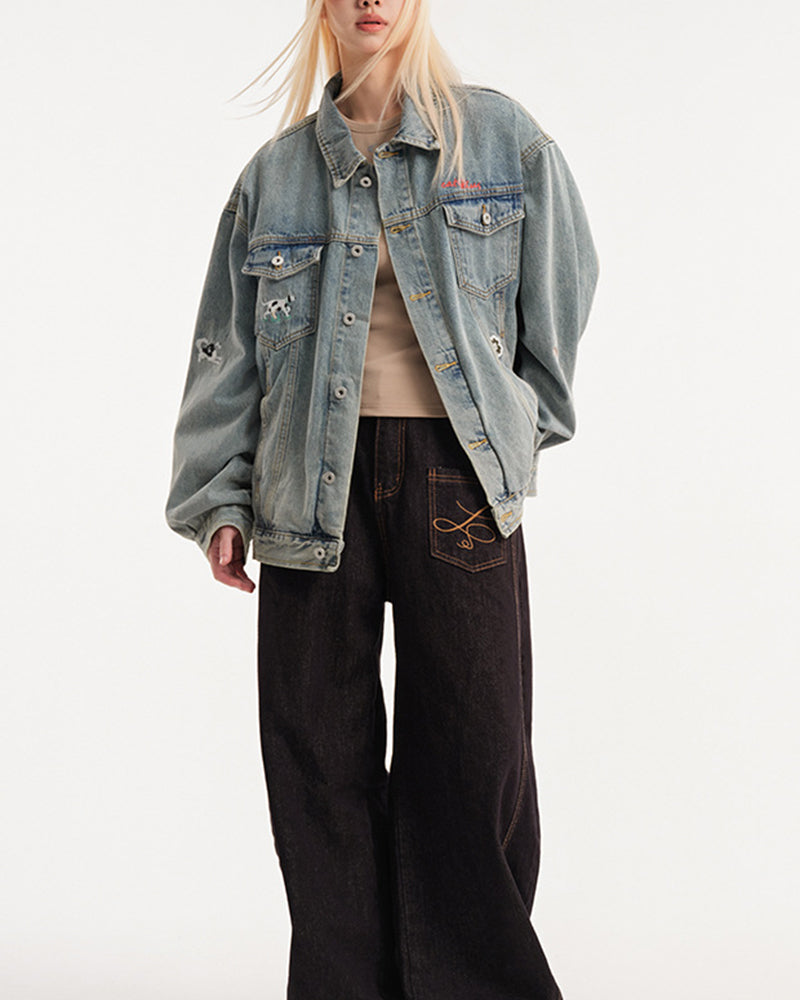 cartoon denim jacket