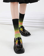 カラーストライプコントラストソックス