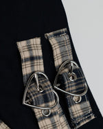 레트로 플레드 패치워크 스커트