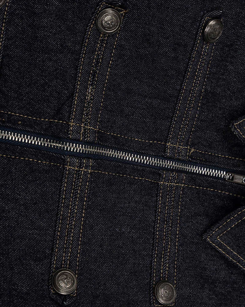 Distressed denim jacket